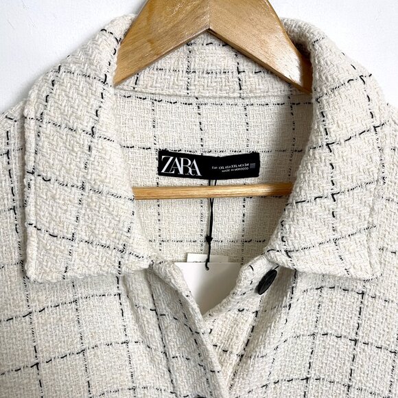 Zara textured plaid overshirt - size XXL - NWT - Picture 2 of 8